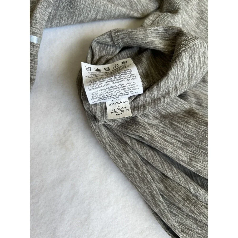 Nike Dri Fit Women's Gray Heathered Running Quarter Zip Pullover Size Large